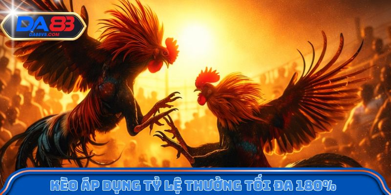 Kèo áp dụng tỷ lệ thưởng tối đa 180%